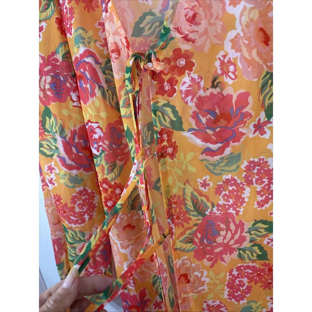 Lovers + Friends Floral Chiffon Temptation Robe Coverup Small New Revolve - Picture 6 of 10